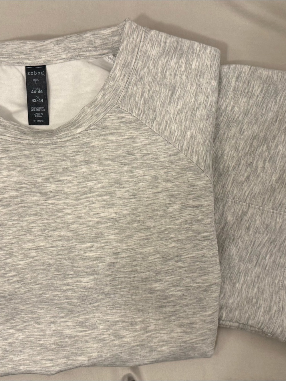 Zobha matching set light, gray, short sleeve sweatshirt, and short shorts
